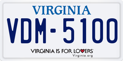 VA license plate VDM5100