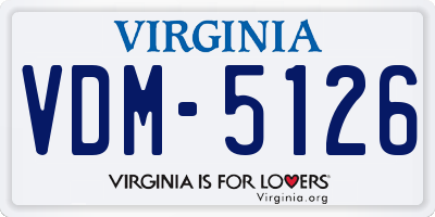 VA license plate VDM5126