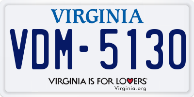 VA license plate VDM5130