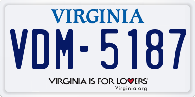 VA license plate VDM5187