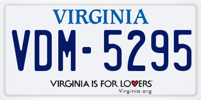 VA license plate VDM5295