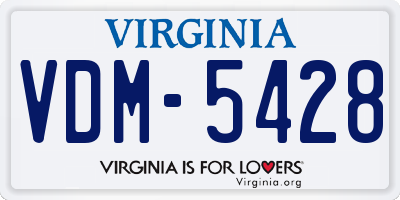 VA license plate VDM5428