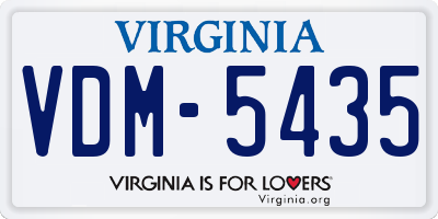 VA license plate VDM5435