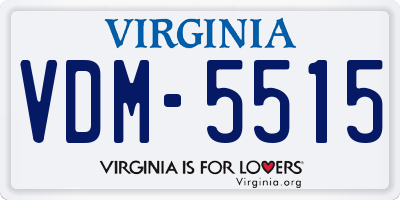 VA license plate VDM5515