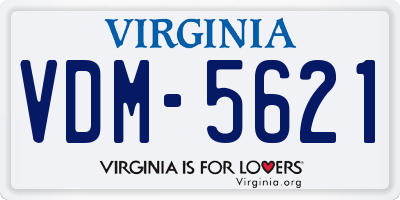VA license plate VDM5621