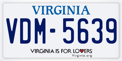 VA license plate VDM5639