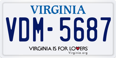 VA license plate VDM5687