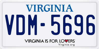 VA license plate VDM5696
