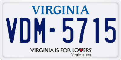 VA license plate VDM5715