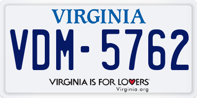 VA license plate VDM5762