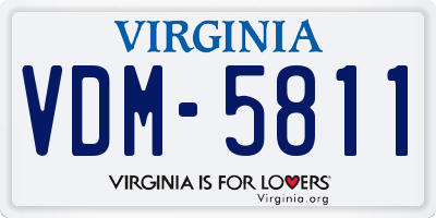VA license plate VDM5811