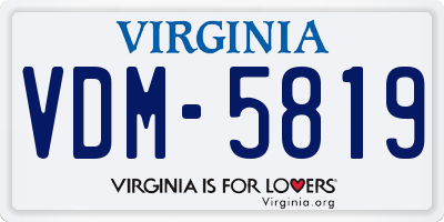 VA license plate VDM5819