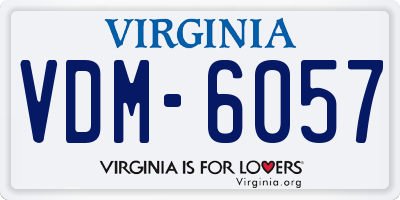 VA license plate VDM6057