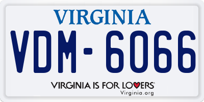 VA license plate VDM6066