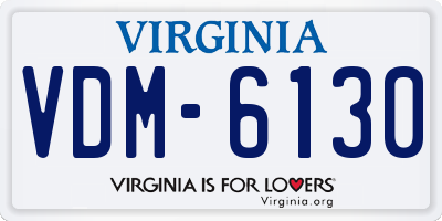 VA license plate VDM6130
