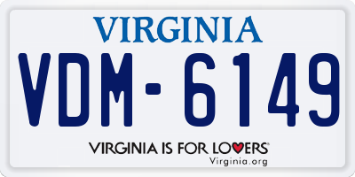 VA license plate VDM6149