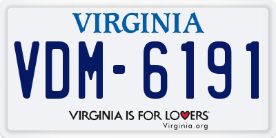 VA license plate VDM6191
