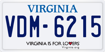 VA license plate VDM6215