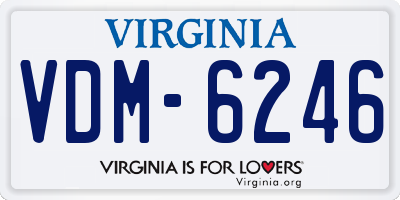 VA license plate VDM6246