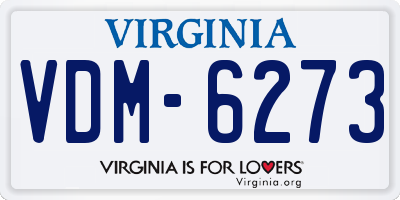 VA license plate VDM6273