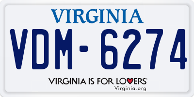 VA license plate VDM6274