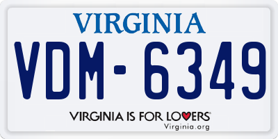 VA license plate VDM6349