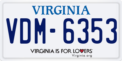 VA license plate VDM6353