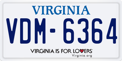 VA license plate VDM6364