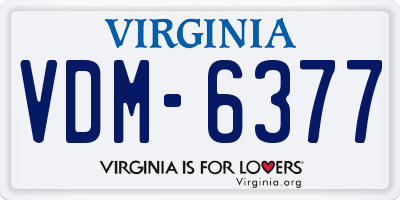 VA license plate VDM6377
