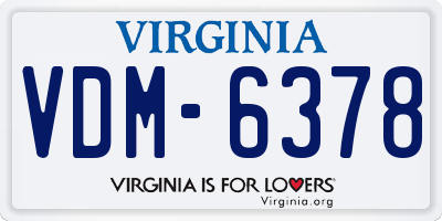 VA license plate VDM6378