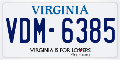 VA license plate VDM6385