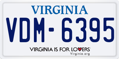 VA license plate VDM6395