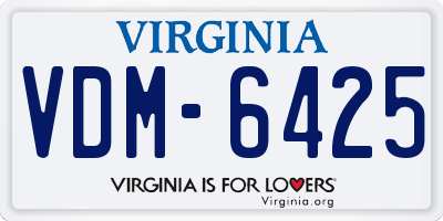 VA license plate VDM6425