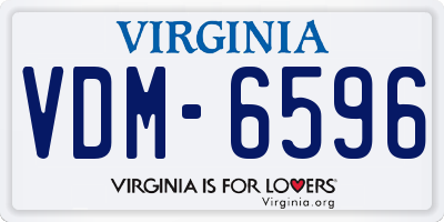 VA license plate VDM6596