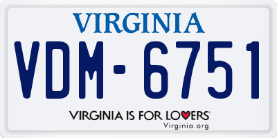 VA license plate VDM6751