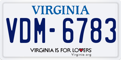 VA license plate VDM6783