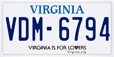 VA license plate VDM6794