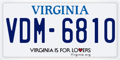 VA license plate VDM6810
