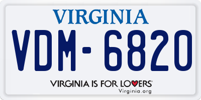 VA license plate VDM6820