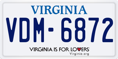 VA license plate VDM6872