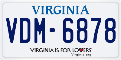VA license plate VDM6878
