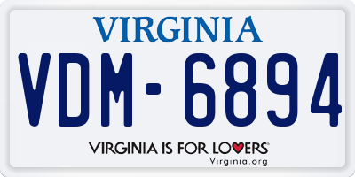 VA license plate VDM6894