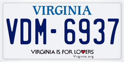 VA license plate VDM6937