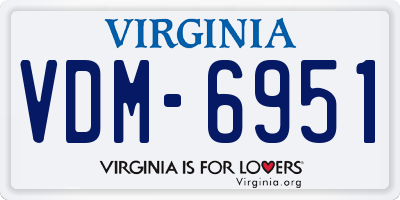 VA license plate VDM6951