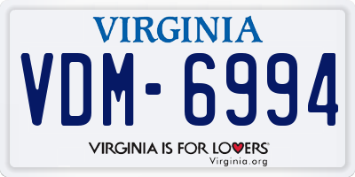 VA license plate VDM6994