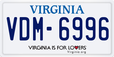 VA license plate VDM6996