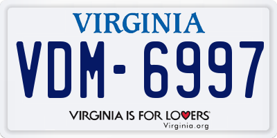 VA license plate VDM6997