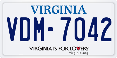 VA license plate VDM7042