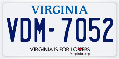 VA license plate VDM7052
