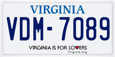 VA license plate VDM7089
